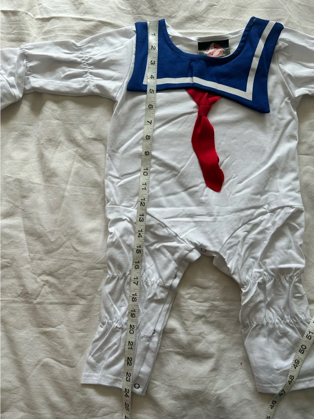 NWT Ghostbusters Stay Puft Marshmallow Man baby romper costume - Picture 14 of 16